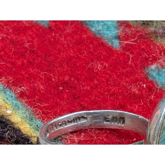 Vintage Taxco Silver Ring, Turquoise Blue Sterling Ring, Southwestern Jewelry - Picture 6 of 10